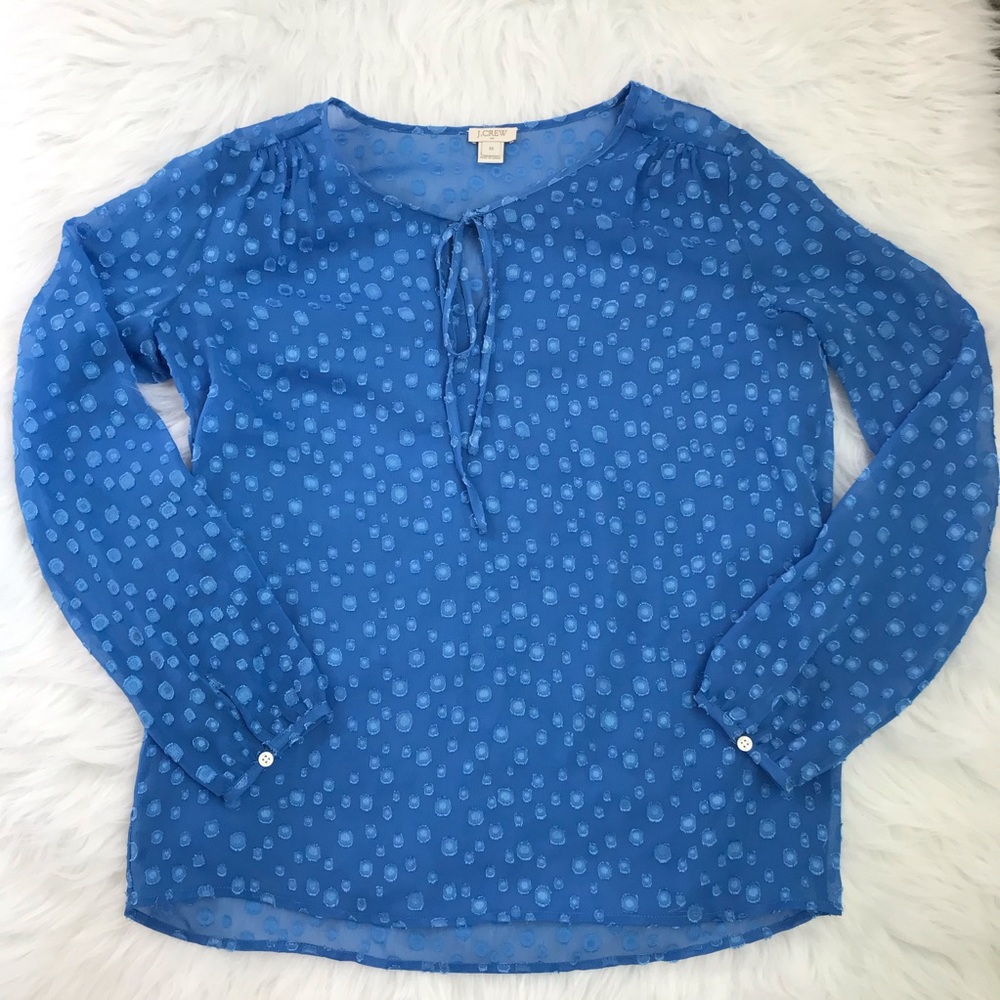 3/$20 - J. Crew Lightweight Blue Top with Fun Dots